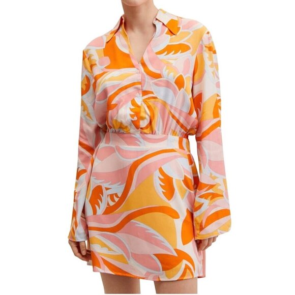MANGO Psychedelic blouson dress size small long sleeves - Picture 8 of 8